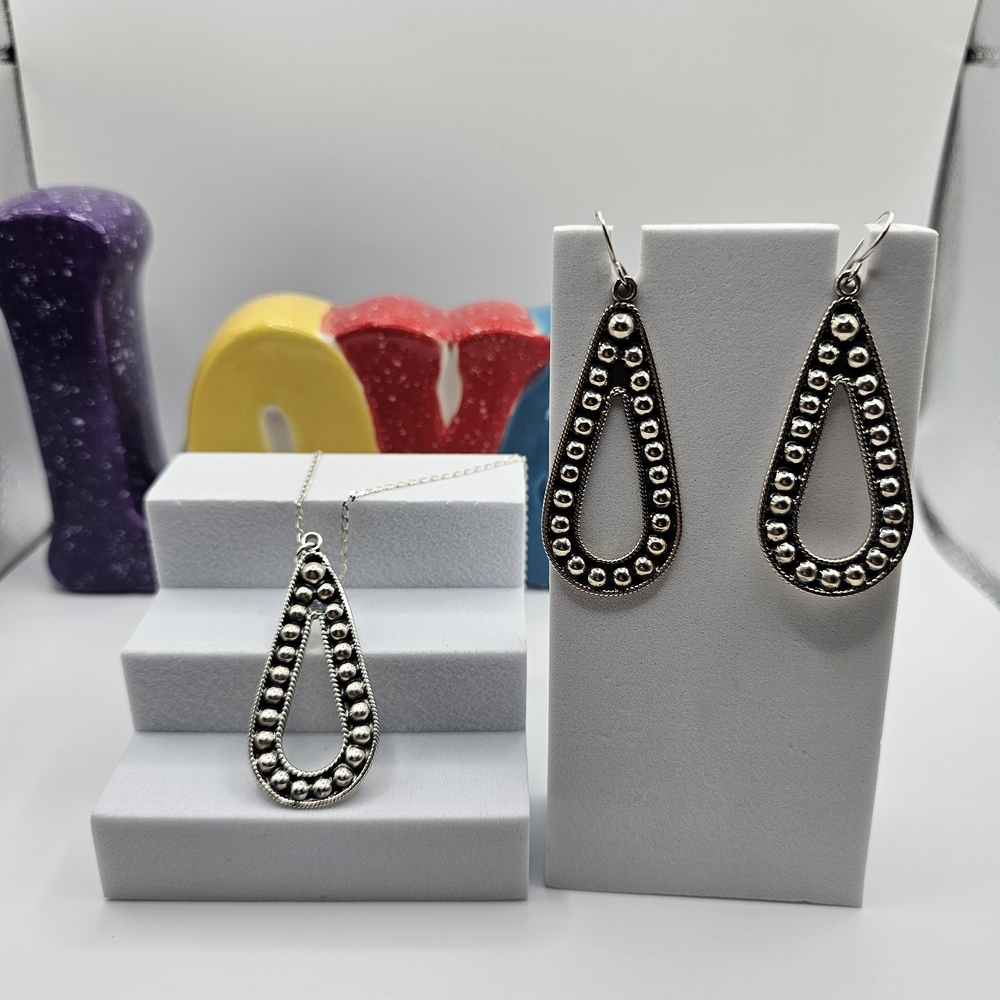 Elegant Sterling Silver Necklace & Earring Set